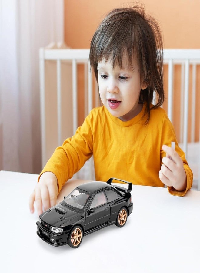 FEXXA سيارة FEXXA 1/32 متوافقة مع سيارة سوبارو إمبريزا WRX STI النموذجية، لعبة سيارة قابلة للتحصيل تعمل بالسحب للخلف مصنوعة من المعدن المصبوب مع أصوات وأضواء للأطفال والأولاد والبنات والكبار، هدية (أسود) - Image 2